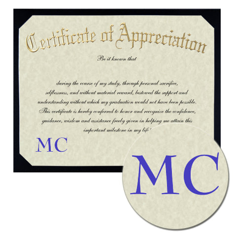 Moravian College Certificate of Appreciation