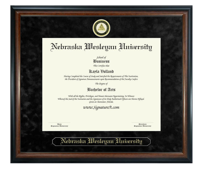 Nebraska Wesleyan University Diploma Frame (SN)