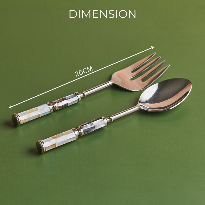 Opaline Aura | 2-Piece Mother of Pearl Salad Server Set