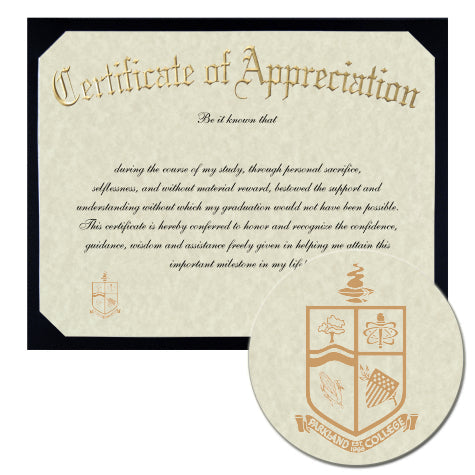 Parkland College Certificate of Appreciation