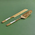 Pearl & Legacy | 2-Piece Antique Brass & Mother of Pearl Cake Set