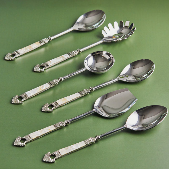 Pearl Whispers – 6-Piece Handcrafted Mother of Pearl Serving Set