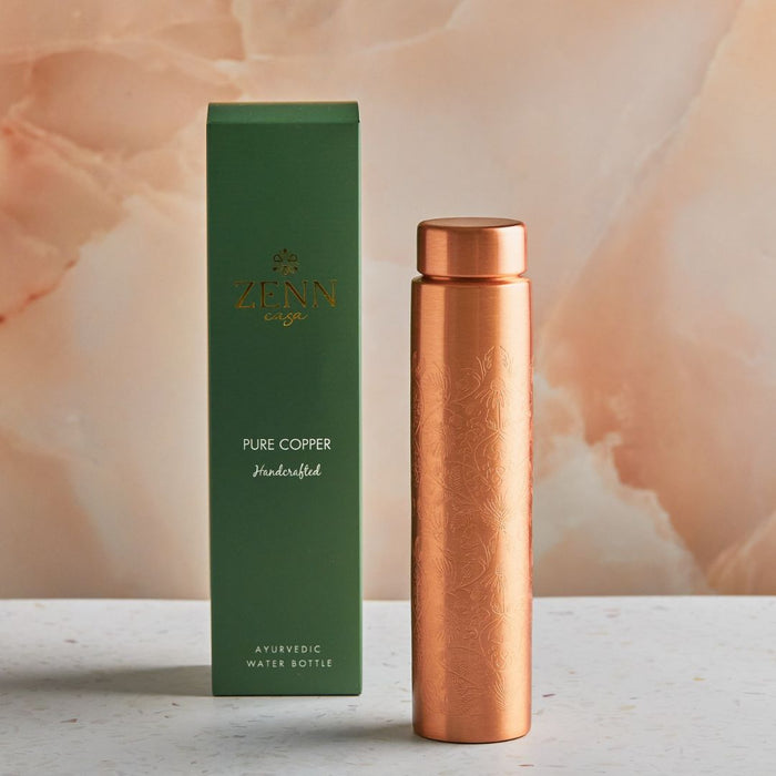 Pure Etched Handcrafted Copper Bottle – 600 ML