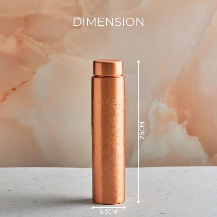 Pure Etched Handcrafted Copper Bottle – 600 ML