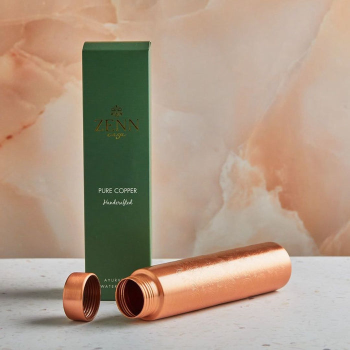 Pure Etched Handcrafted Copper Bottle – 600 ML