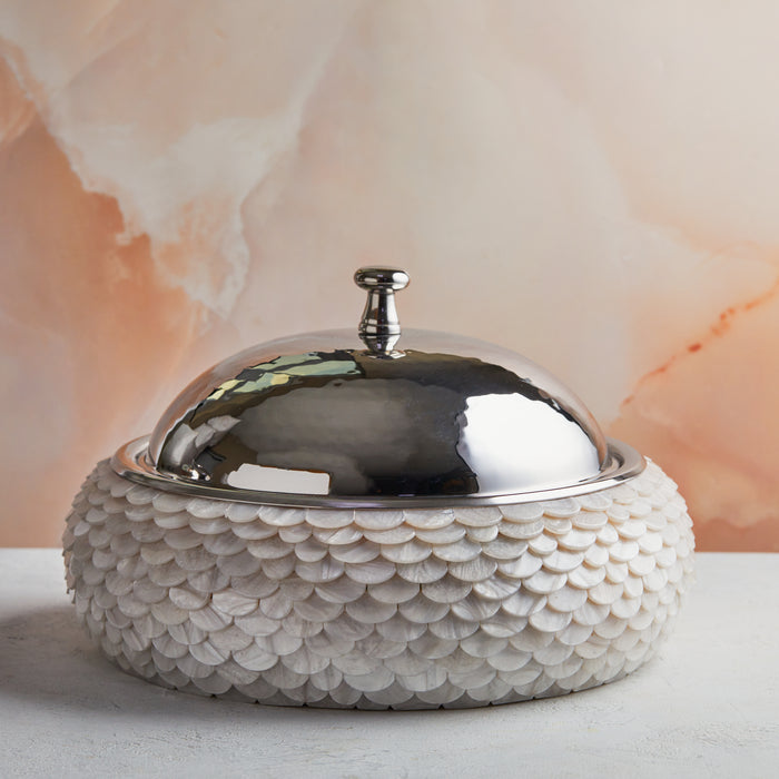 Regal Mother of Pearl Inspired Casserole – 3.5L Handcrafted Luxury |  With Insulated Stainless Steel Core