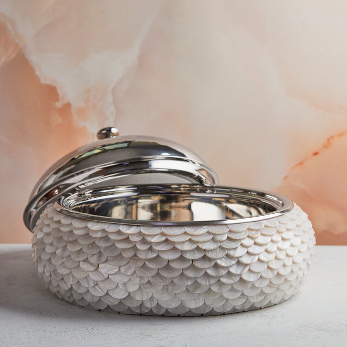 Regal Mother of Pearl Inspired Casserole – 3.5L Handcrafted Luxury |  With Insulated Stainless Steel Core