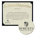 Roberts Wesleyan College Certificate of Appreciation
