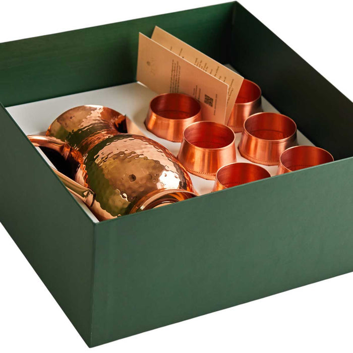 Royal Mughlai 7-Piece Pure Copper Jug Set 2 L