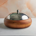 Rustic Luxe Wood Finish Insulated Casserole – 3.5L | Handcrafted Stainless Steel Core