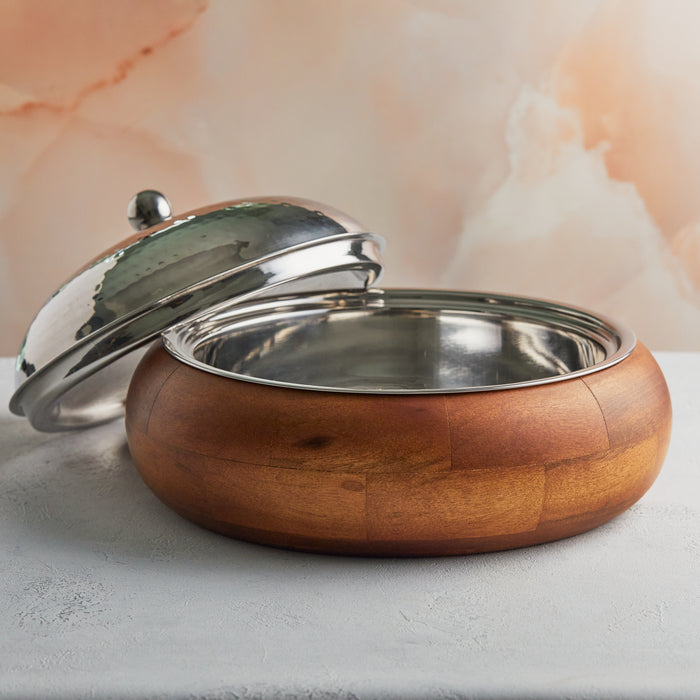 Wooden Insulated Casserole with Stainless Steel Core