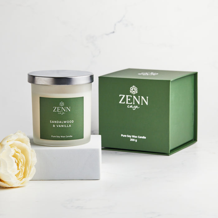 Sandalwood & Vanilla Meditation Soy Candle
