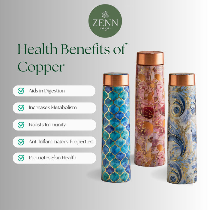 Scarlet Bloom Ayurvedic Pure Copper Bottle – 800 ML
