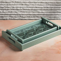 Set of 2 | Aqua Fern Luxe Tray