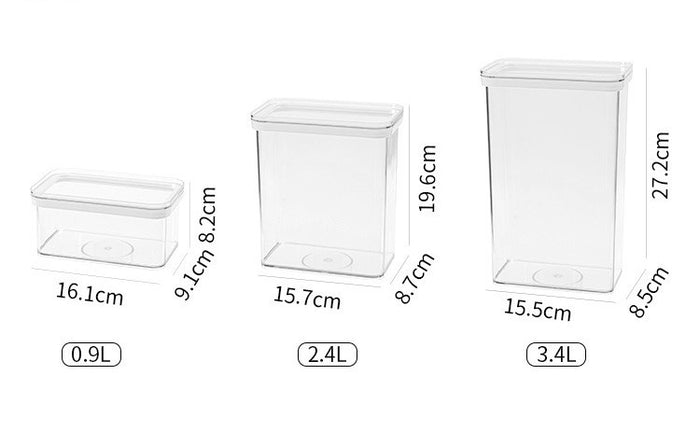 Set of 4 Airtight Food Storage Containers – 3.4 L with Transparent Lids