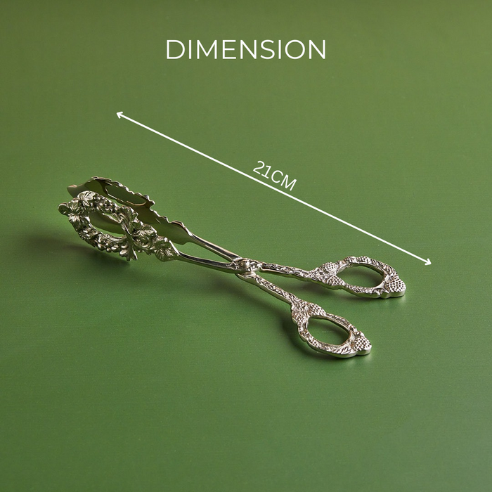 Silver Whisper – Handcrafted Brass Dessert Tong