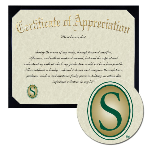 Southeastern Louisiana University Certificate of Appreciation
