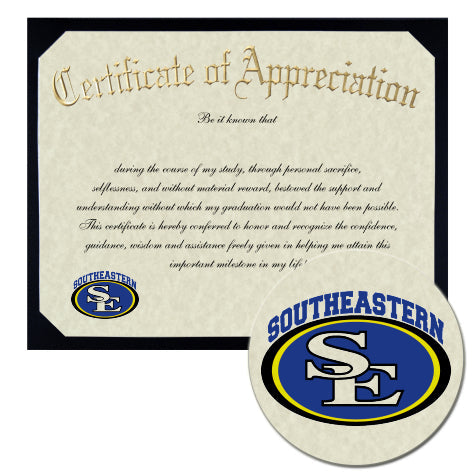 Southeastern Oklahoma State University Certificate of Appreciation