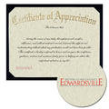 Southern Illinois University Edwardsville Certificate of Appreciation