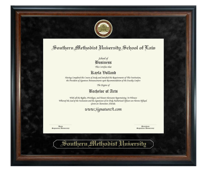 Southern Methodist University School of Law Diploma Frame (SN)