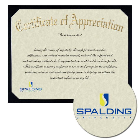 Spalding University Certificate of Appreciation