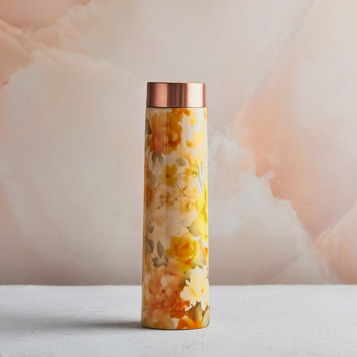 Spring Bloom Handcrafted Pure Copper Bottle – 800 ML