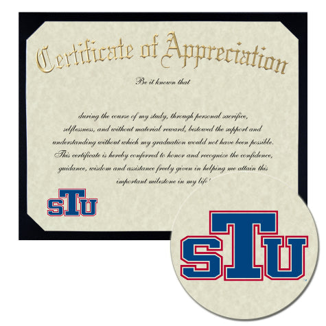 St. Thomas University Certificate of Appreciation