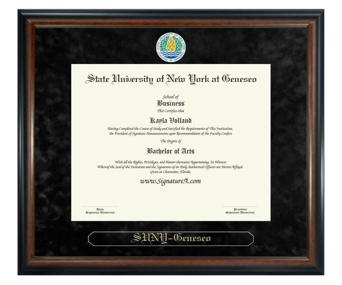 State University of New York at Geneseo Diploma Frame (SN)