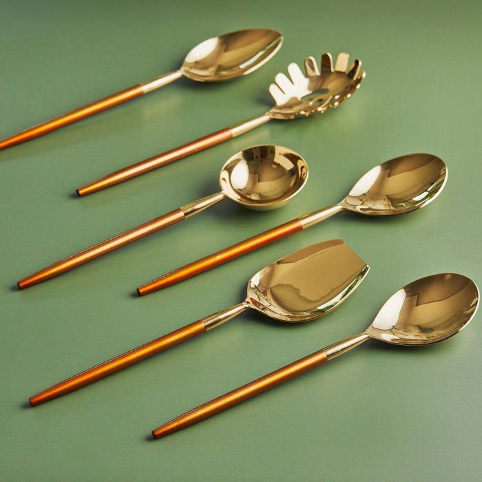 Sunlit Harmony | 6-Piece Gold & Bronze Serving Set