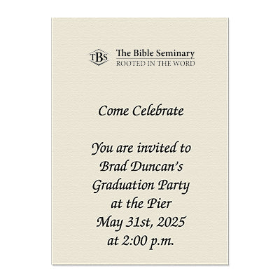 The Bible Seminary Personal Notecard