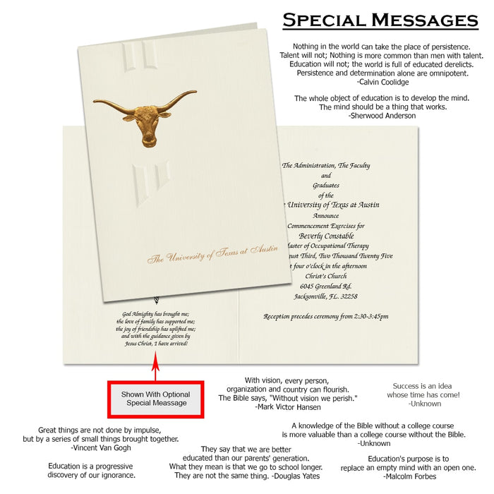The University of Texas at Austin Graduation Announcement (Elegant Style)