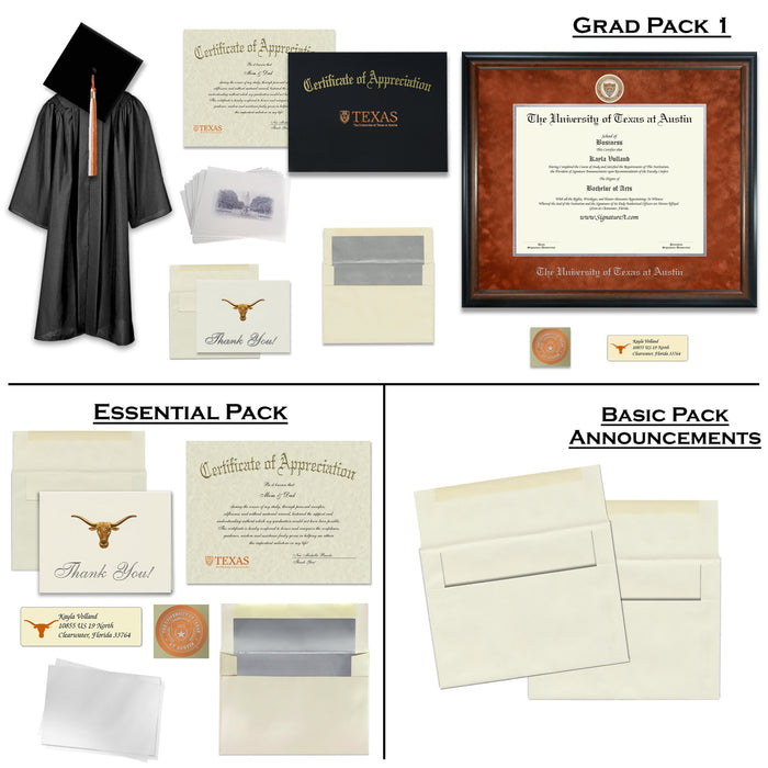 The University of Texas at Austin Graduation Announcement (Platinum Style)