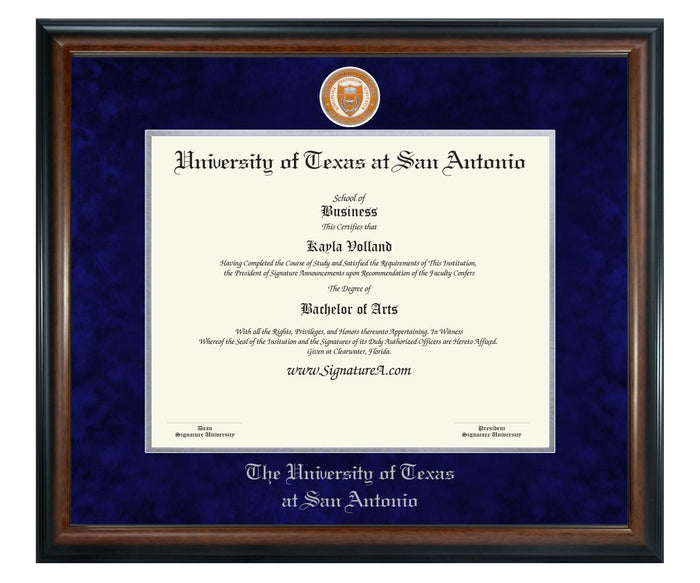 The University of Texas at San Antonio Diploma Frame (SN)