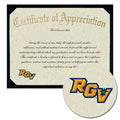 The University of Texas Rio Grande Valley Certificate of Appreciation
