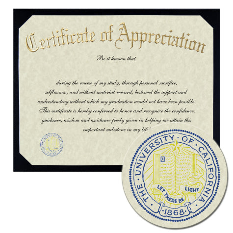 University of California, San Francisco College of Pharmacy Certificate of Appreciation