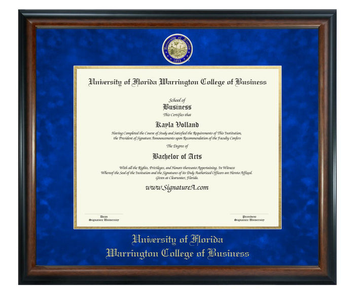 University of Florida Warrington College of Business Diploma Frame (SN)