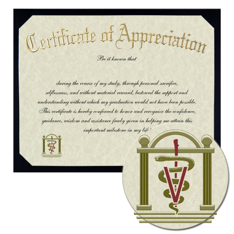 University of Georgia College of Veterinary Certificate of Appreciation
