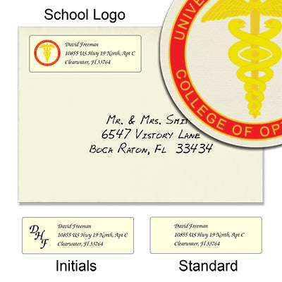 University of Houston College of Optometry Return Address Labels