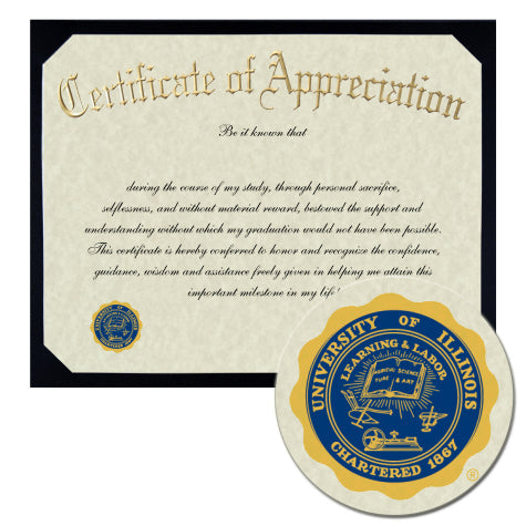 University of Illinois at Urbana-Champaign Certificate of Appreciation