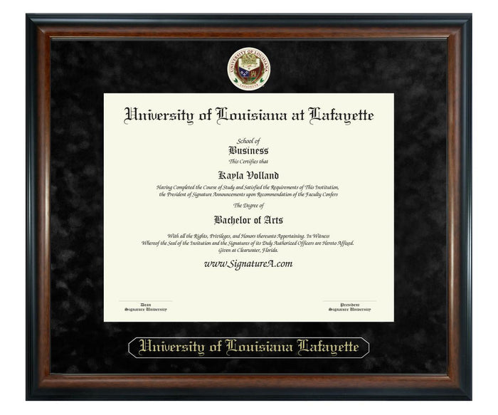 University of Louisiana at Lafayette Diploma Frame (SN)