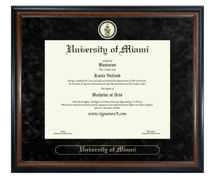 University of Miami Diploma Frame (SN)