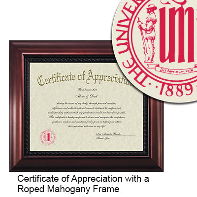 University of New Mexico Certificate of Appreciation