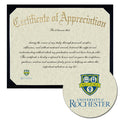 University of Rochester Certificate of Appreciation