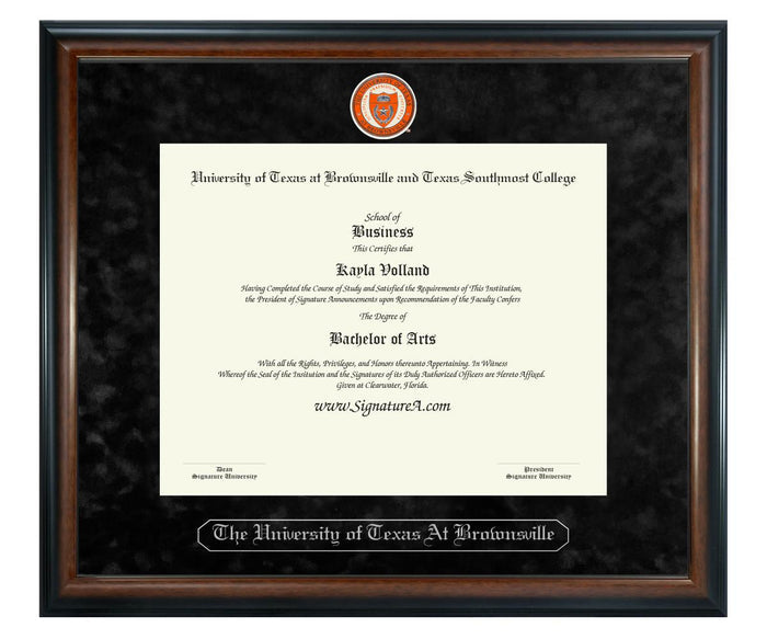 University of Texas at Brownsville and Texas Southmost College Diploma Frame (SN)