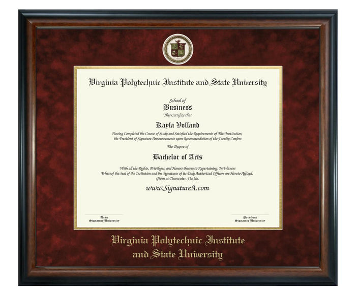 Virginia Polytechnic Institute and State University Diploma Frame (SN)