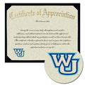 Washburn University Certificate of Appreciation