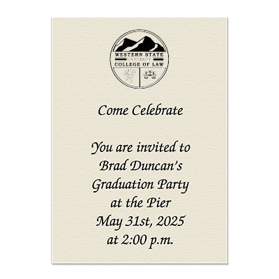 Western State University College of Law Personal Notecard