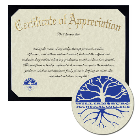 Williamsburg Technical College Certificate of Appreciation