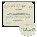 Wright State University Certificate of Appreciation